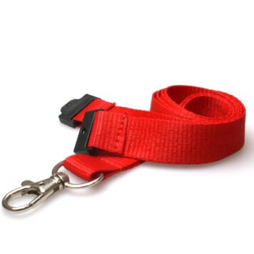 20mm Lanyard with Safety Breakaway & Trigger Clip (Red)