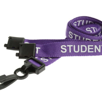 15mm Student Lanyards with Breakaway & Plastic Clip (Purple)