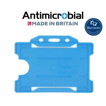 Antimicrobial Light Blue Rigid Plastic ID Holder