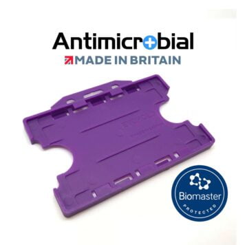 Antimicrobial Rigid Plastic ID Holder (Horizontal / Landscape, Purple))