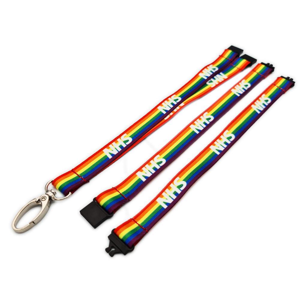 15mm NHS Rainbow Lanyard with Triple Breakaway - The Lanyard Shop