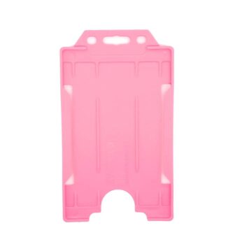 Pink ID Card Holder Single-Sided Rigid Plastic (Vertical/Portrait)