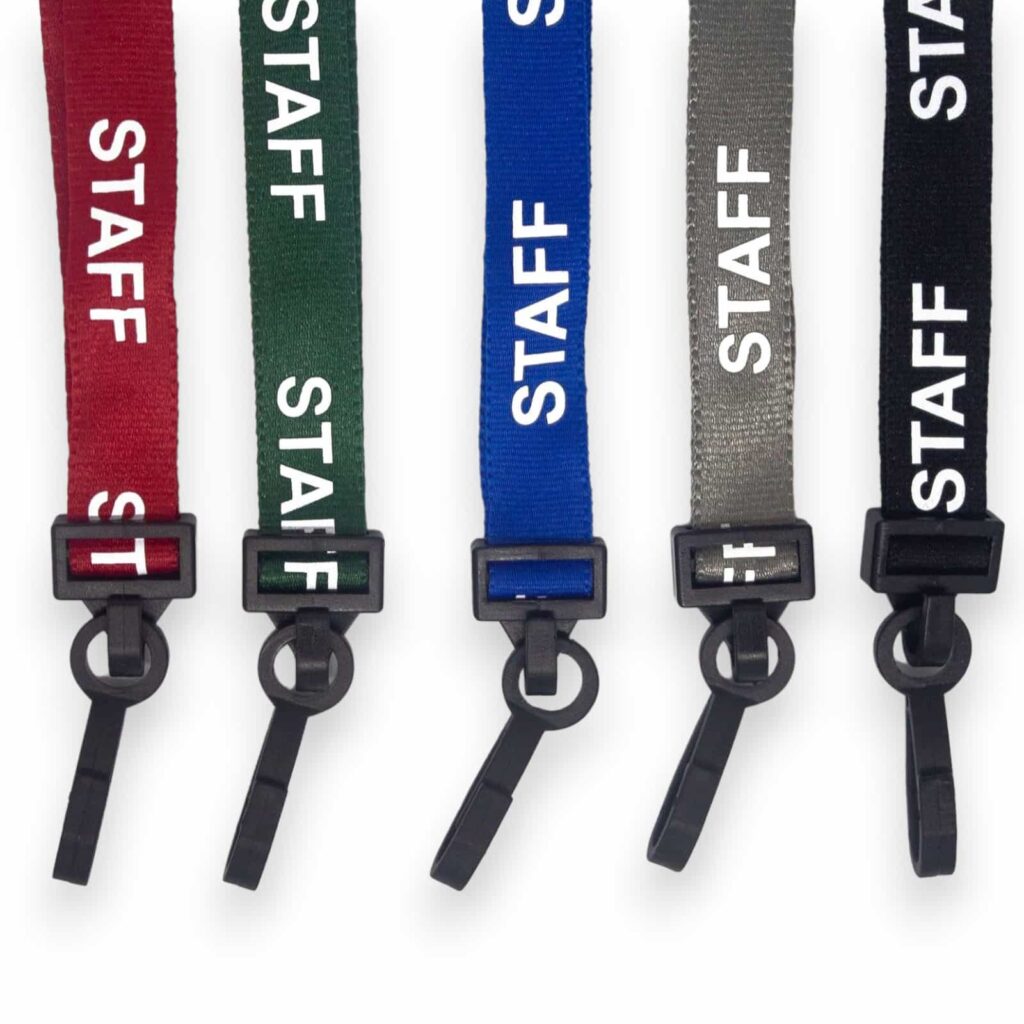 Black Staff Lanyards 15mm With Plastic Clip The Lanyard Shop