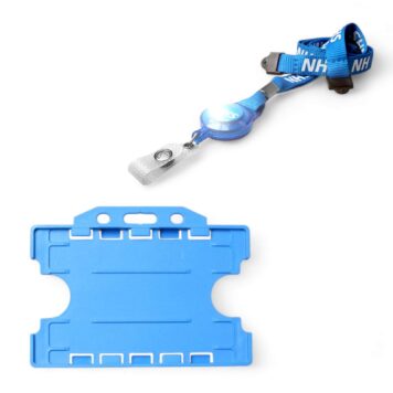 NHS Retractable Lanyard and ID Card Holder (Landscape, Double-Sided)