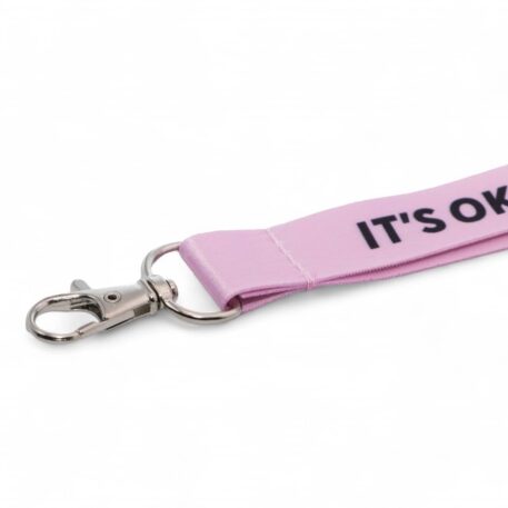 Pink It’s Ok to Not Be Ok Lanyard 20mm Clip