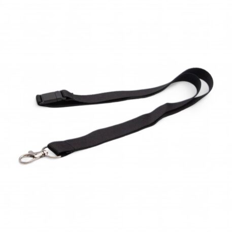 20mm Lanyard with Safety Breakaway & Trigger Clip (Black)