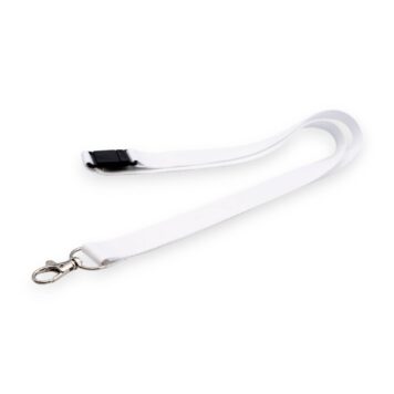 20mm Lanyard with Safety Breakaway & Trigger Clip (White)