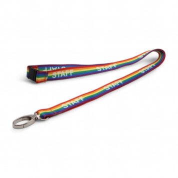 15mm Rainbow Staff Lanyard with Metal Clip