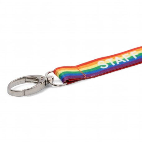 15mm Rainbow Staff Lanyard with Metal Clip