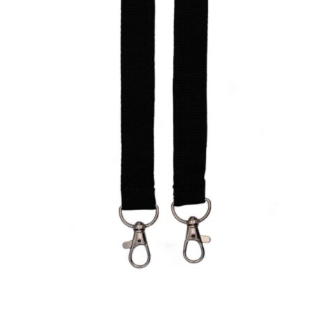 20mm Black Double Clip Lanyard with Safety Breakaway