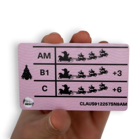 Christmas Novelty Santa Claus ID Card – Sleigh Driving Licence