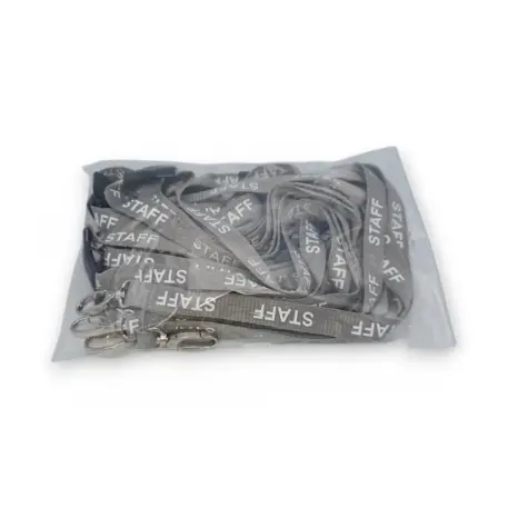 10 Pack of Grey Staff Lanyards