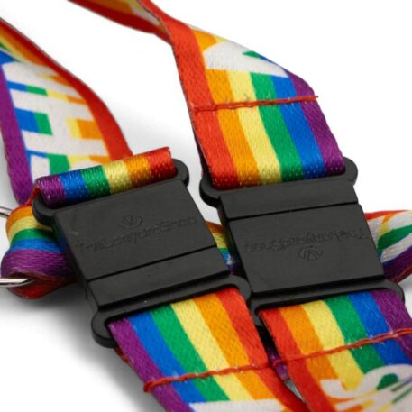 20mm Rainbow NHS Lanyards with Metal Lobster Clip & Double Breakaway